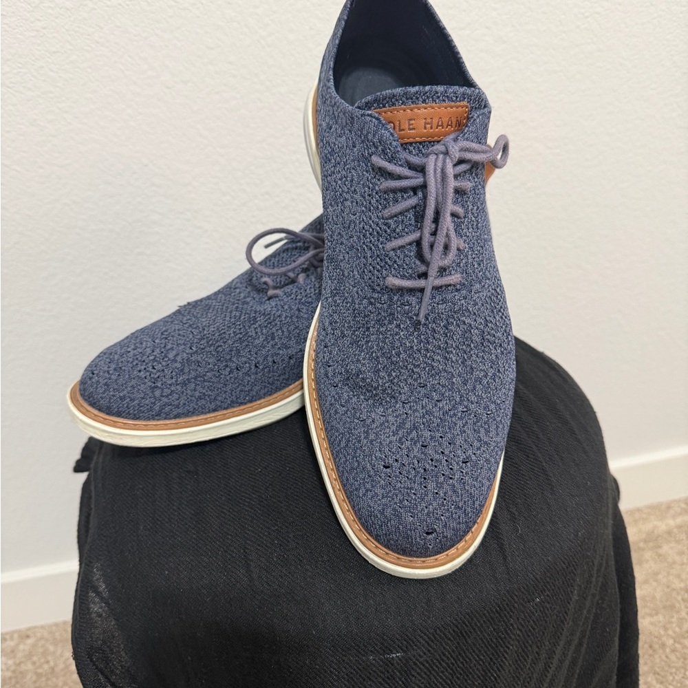 🔥SALE🔥Cole Haan Men's Navy Knit Oxford Shoes